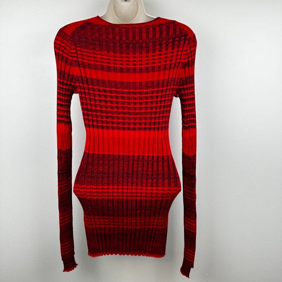 NEW Helmut Lang Ribbed Knit Sweater Wool Striped Lightweight Medium Quiet Luxury - Picture 7 of 13